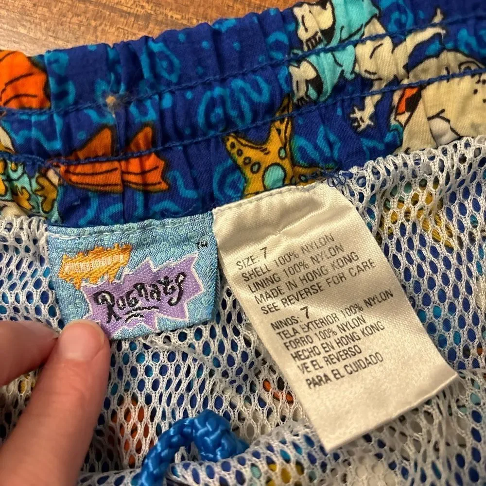 Rugrats vintage 1996 Nickelodeon blue swim trunks